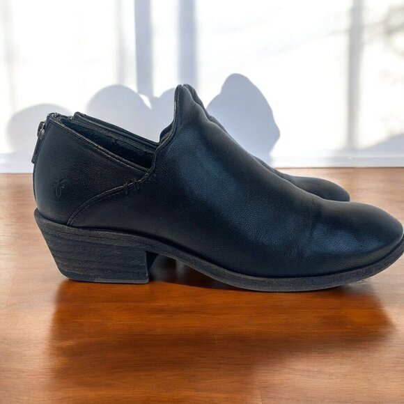 Frye Carson Black Leather Shootie Womens Size 8 Made In Mexico - Picture 1 of 13